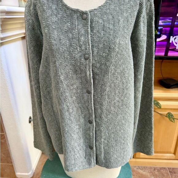 NIC+ZOE Gray Button Cardigan XXL – Cotton Blend Knit NWT - Picture 1 of 7